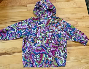 Childrens Place 1/4 Zip Hooded Windbreaker Butterfly Pattern Sz XS (4) Girl - Picture 1 of 4