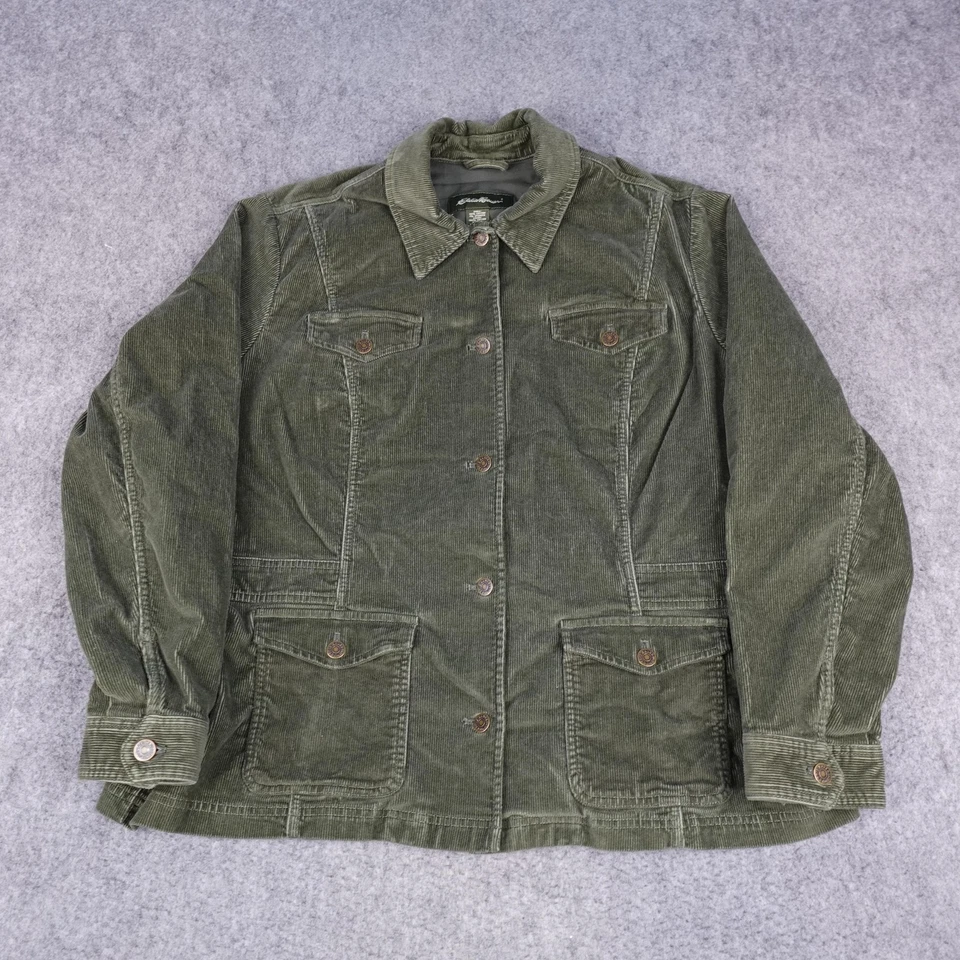 Chaqueta Eddie Bauer MUJER XXL Botón Delantero Abrigo Utilitario Foto 1 de 4