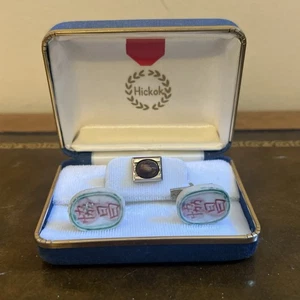 Vintage Hickok Asian Cufflinks And Tie Tack - Picture 1 of 5