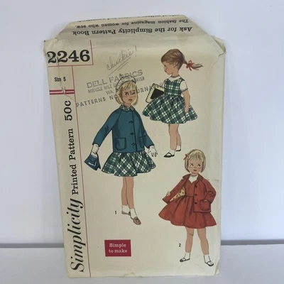 Vintage Simplicity 2246 Sewing Pattern Childs Jumper Jacket Skirt Size 5 1950s - Image 1 of 4