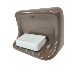 Vintage Brown Ceramic Soap Dish Shower Tray Holder Daltile Color 0144 Artesian - Picture 1 of 24