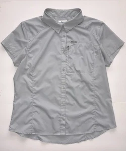 COLUMBIA PFG Omni-Shade Gray Button Shirt Women’s X-Large Fishing Hiking UV SPF - Picture 1 of 14