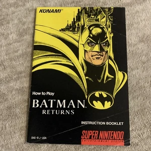 Batman Returns Super Nintendo SNES Instruction Manual Booklet ONLY - Picture 1 of 20