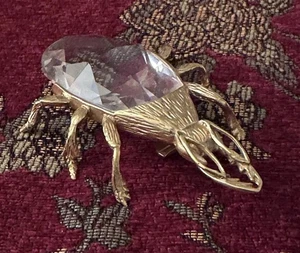 RARE VTG SWAROVSKI BEETLE BOTTLE OPENER GOLD RETIRED NO BOX gorgeous - Picture 1 of 14