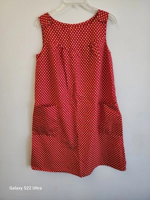 Vintage 1960s Red Polka Dot Smock Apron Dress - Image 1 of 4