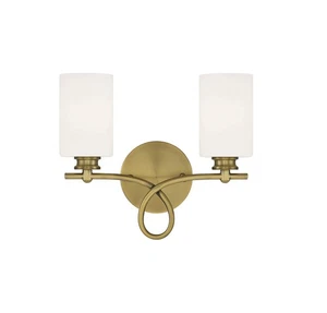 Woodbury 2 Light Bathroom Vanity Light in Warm Brass by Savoy House - - Picture 1 of 6