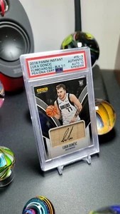 LUKA DONCIC 2018-19 PANINI INSTANT RC FLOORBOARD SIGNATURE BLACK 1/1 PSA 10 AUTO - Picture 1 of 12