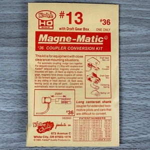 HO Scale Kadee 13 Magne-Matic #36 Coupler Conversion Kit w/ Draft Gear Box New - Picture 1 of 2