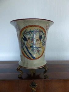 Große Jugendstil Vase Motiv Engel u. Blumen - Bild 1 von 8