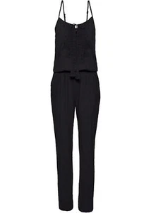 Neu Jumpsuit mit Spitze Gr. 40 Schwarz Damenjumpsuit Overall Hosenanzug Onesie - Bild 1 von 1