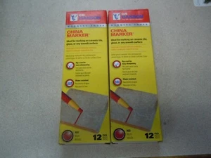 C.H. Hanson China Marker Red Lumber Crayon 2 Packs of 12 markers each #10390 - Picture 1 of 2