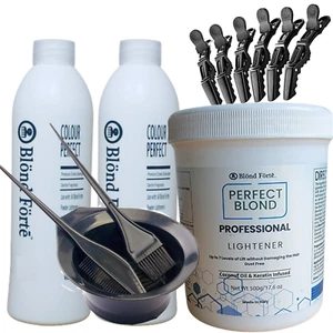 1.1 Pound Tub Premium White Hair Bleach Powder Lightener + 14 OZ Developer +More - Picture 1 of 12