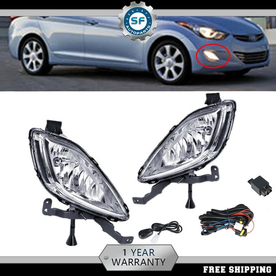 Par de faros antiniebla de conducción para parachoques delantero para Hyundai Elantra 2011-2013 Foto 1 de 4