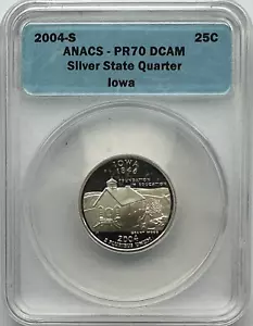 2004-S IOWA SILVER WASHINGTON QUARTER - ANACS PR70 DCAM - FREE SHIPPING! - Picture 1 of 2