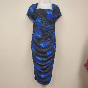 Vestido Midi Lulus Blithesome Estampado Floral Acanalado Hombro Descubierto Talla S Nuevo con Etiquetas - Imagen 1 de 14