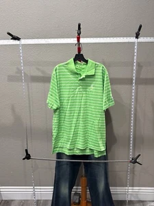 Adidas 1899 Golf Stripe Poly SHORT SLEEVE POLO SHIRT Medium M - Picture 1 of 7