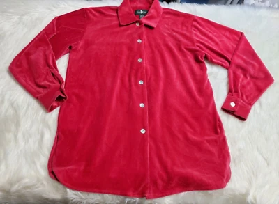 Camisa Top Hunt Club Mujer Mediana 8/10 Manga Larga Botón Delantero Pana Roja RR-7 Foto 1 de 4