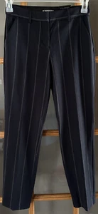 Neu mit Etikett Express schwarz mittelgroßer Kolumnist Knöchelhose marineblau gestreift Damen Größe 0 - Bild 1 von 6