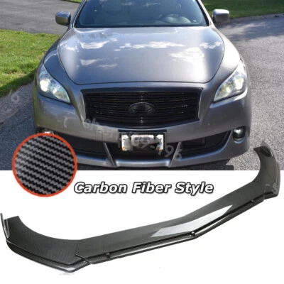 For INFINITI M37 Sedan Carbon Fiber Style Front Bumper Lip Splitter Body Kit Foto 1 de 4