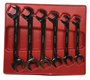 Snap-on 6 pc SAE 30°/60° Flank Drive Plus Four-Way Angle Open-End Wrench Set - Picture 1 of 3