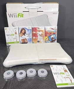 Nintendo Wii Fit Balance Board Exercise Bundle ~ (4) Balance Board + 4 Games - Picture 1 of 11