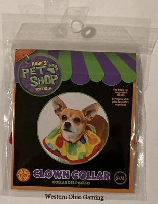 Coleira palhaço Rubies Pet Shop Boutique cachorro tamanho P/M NOVA LEITURA - Imagem 1 de 3