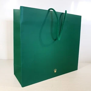 100% Authentic Rolex Green Paper Gift Shopping Bag Luxury Tote Bag - Picture 1 of 11
