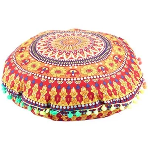 Indian Mandala Floor Pillows Round Cushion Cushions Pillows Cover Case - Picture 1 of 9