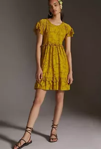 Mini Vestido Anthropologie Tejido con Volantes Talla S Nuevo con Etiquetas - Imagen 1 de 6