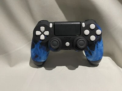 Custom PS4 Wireless Controller Mod PlayStation 4 Dualshock Soft Touch blaue Flamme - Bild 1 von 4