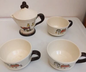 Vtg Poppy Trail Homestead 1950's Creamer/Gravy W/Lid & (3) Cups - Picture 1 of 12