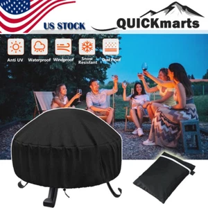 Cubierta de parrilla de barbacoa impermeable de 30" redonda para fogata exterior protector anti-UV - Imagen 1 de 7