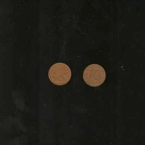 South Korea 10 WON KM-1 1961 Korean Pagoda Temple World Currency Money COIN - Picture 1 of 4