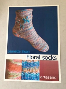 Artesano Alpaca D/K Ladies Knitted Floral Socks Knitting Pattern - Picture 1 of 2