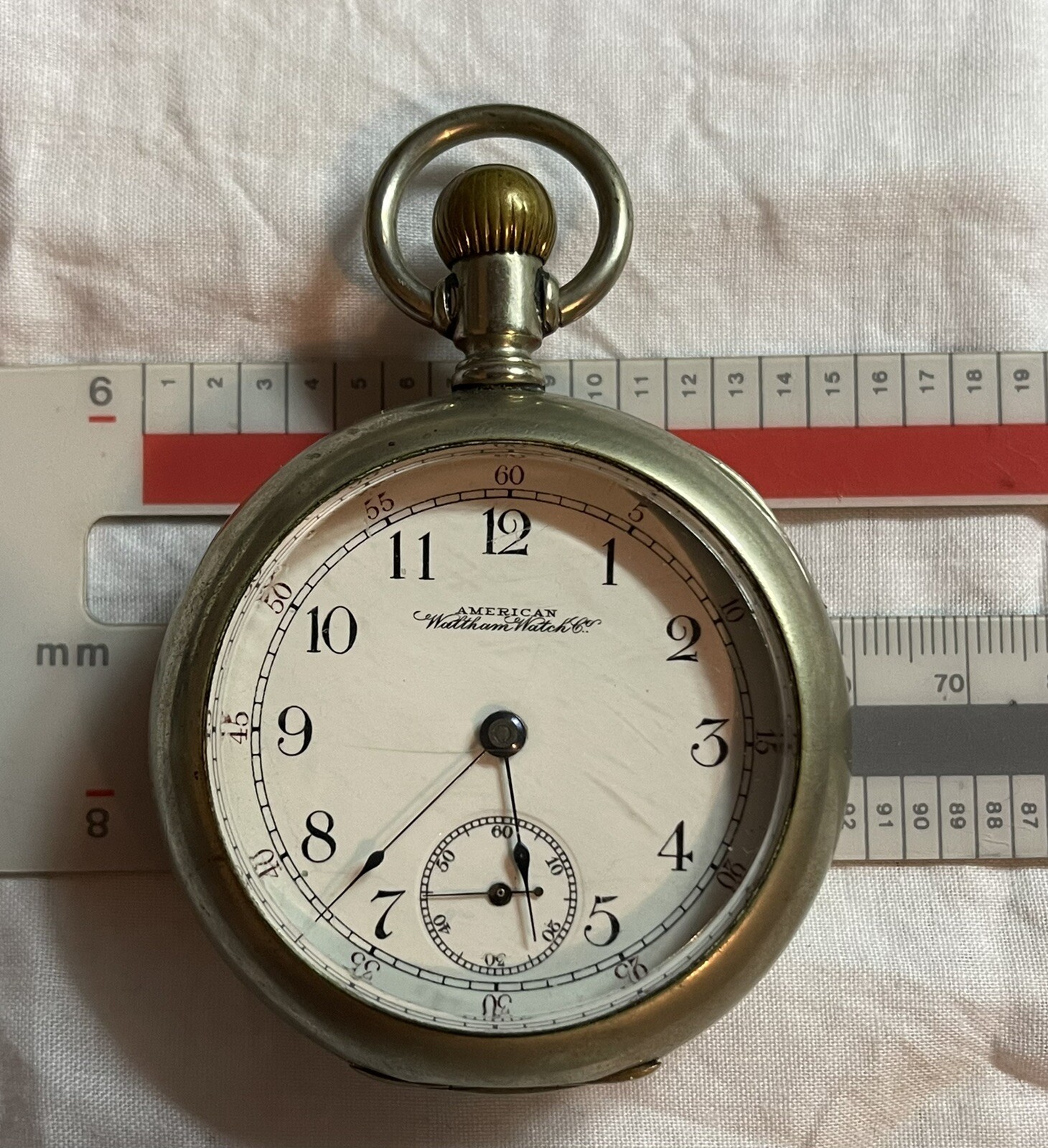 Antique Large American Waltham Pocket Watch, model 1873-6, Seaside, WORKING, 7j