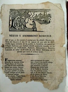 PLIEGO DE CORDEL,PUEBLA DE SANABRIA,ROBOS EN TEMPLOS, ed. Burgos y León, 1857 - Bild 1 von 2