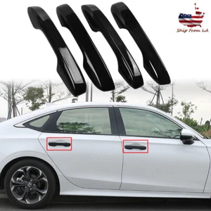 4Pcs Door Handle Cover  Trim w/keyless Entry For Honda Civic 11th Gen 2022-23 - Picture 1 of 12
