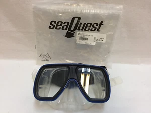 Máscara de gafas de buceo de vidrio templado Sea Quest hecha en Italia azul - Imagen 1 de 8
