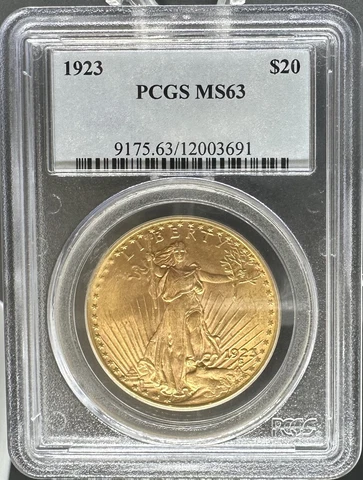 1923 $20 St Gaudens MS63 PCGS (#PA12003691) Cover
