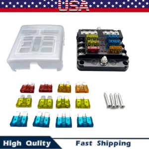 For Standard Blade Fuses ATO Holder / Block 12v or 24v Car / HGV Fuse Box 6 Way  - Picture 1 of 12