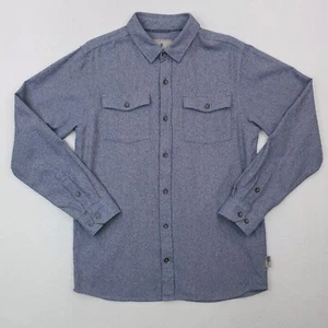 Royal Robbins Shirt Mens Medium Blue Knit Flannel Button Up Outdoor Hiking - Picture 1 of 14