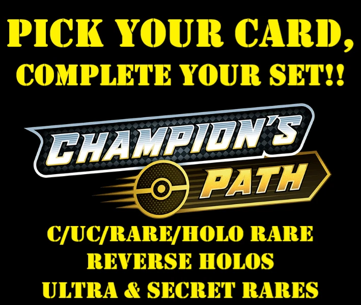 Pokemon Champion's Path - Pick Your Card Complete Your Set C/UC Rare REV HOLO UR - Image 1 of 1