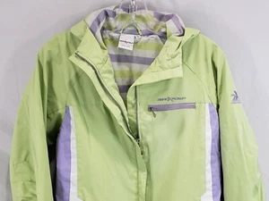 Girl's ZeroXposur Jacket Size Large 14 Kiwi Lightweight W/Attached Hood Used - Picture 1 of 9