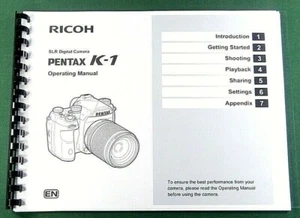 Pentax K-1 Operating Manual: 163 Pages & Protective Covers! - Picture 1 of 1