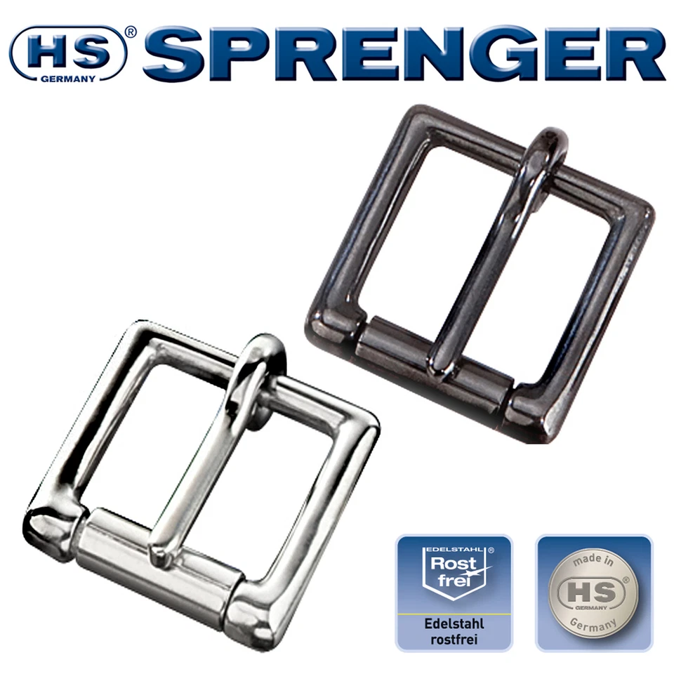 Rollschnalle Edelstahl silber schwarz HS Sprenger Dorn-Schnalle Dornschließe