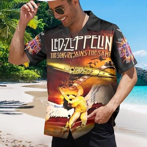 Hawaiianisches Knopfhemd Rockmusik. LED Zeppelin - Bild 1 von 5