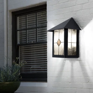 Wandleuchte Außenlampe Wandlampe Hauswandleuchte IP44 Glas Tiffany H 32,5 cm - Bild 1 von 9