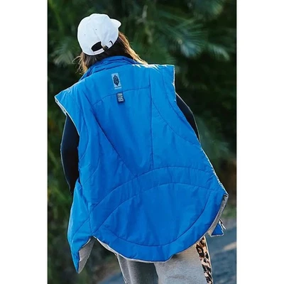 Chaleco polar reversible Free People Slalom azul estelar gris mediano nuevo con etiquetas precio de venta sugerido por el fabricante $168 Foto 1 de 4