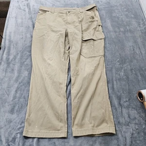 Duluth Trading Pants Mens 42x32 Brown Cargo Flex Fire Hose Adjustable Canvas - Picture 1 of 11