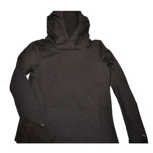 Athleta Black Hoodie Pullover Long Sleeve Thumb Hole Athletic Top - Picture 1 of 9